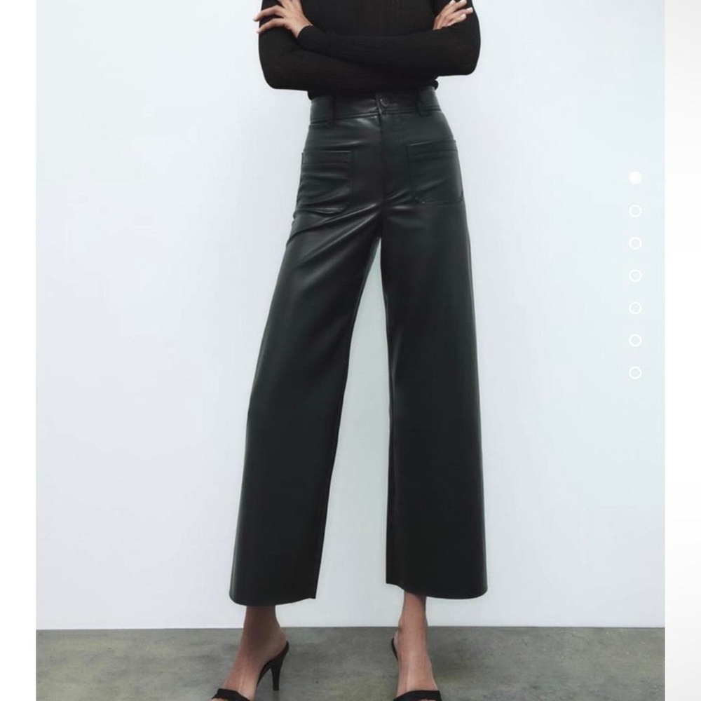 Zara Faux Leather Marine Pants